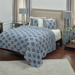 Rizzy BQ4212 Gemma Navy Bedding Lifestyle Image