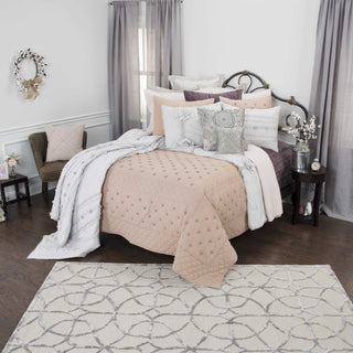 Rizzy BQ4340 Vivian Rae Taupe Bedding Lifestyle Image