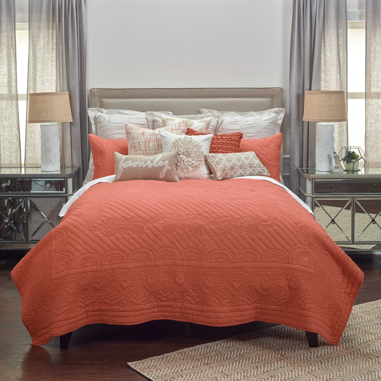 Rizzy BT1790 Moroccan Fling Coral Pink Bedding main image