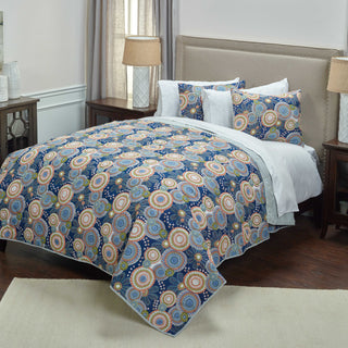 Rizzy BT3073 Bohemian Indigo Bedding Lifestyle Image Feature