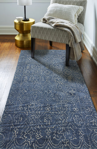 Bashian Venezia R120-CL133 Denim Area Rug Runner Room Scene