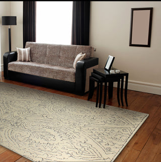 Bashian Venezia R120-CL139 Ivory/Navy Area Rug Room Scene Feature