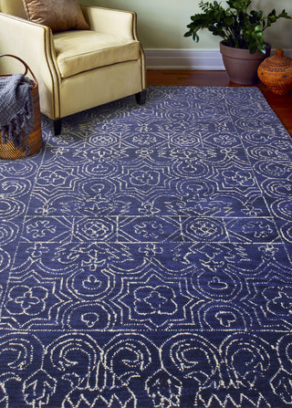 Bashian Venezia R120-CL133 Navy Area Rug Room Scene Feature