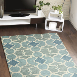 Bashian Rajapur R121-CAL927 Aqua Area Rug Room Scene Feature