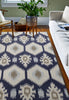 Bashian Rajapur R121-CAL912 Ivory/Navy Area Rug Room Scene Feature