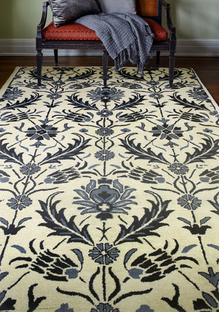 Bashian Rajput R122-RJ169 Ivory/Navy Area Rug Room Scene Feature