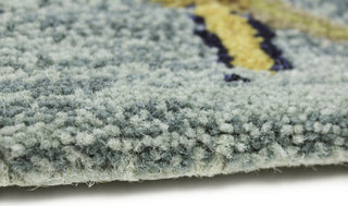 Bashian Wilshire R128-HG132 Aqua Area Rug Edge