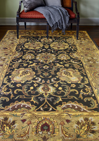 Bashian Wilshire R128-HG117 Black Area Rug Room Scene Feature