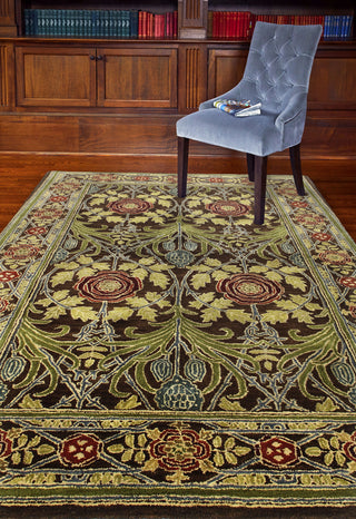 Bashian Wilshire R128-HG102 Chocolate Area Rug Room Scene Feature