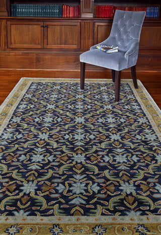 Bashian Wilshire R128-HG136 Navy Area Rug Room Scene