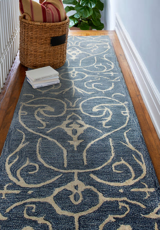 Bashian Greenwich R129-HG305 Azure Area Rug Runner Room Scene