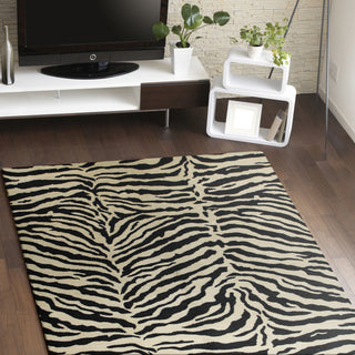 Bashian Greenwich R129-HG241 Black Area Rug Room Scene