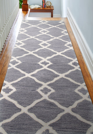 Bashian Greenwich R129-HG265 Grey Area Rug Runner Room Scene