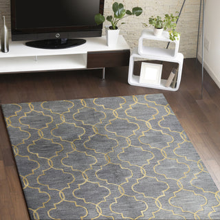 Bashian Greenwich R129-HG266 Grey Area Rug Room Scene Feature