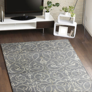 Bashian Greenwich R129-HG305 Grey Area Rug Room Scene Feature