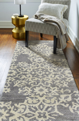 Bashian Greenwich R129-HG315 Grey Area Rug Runner Room Scene Feature