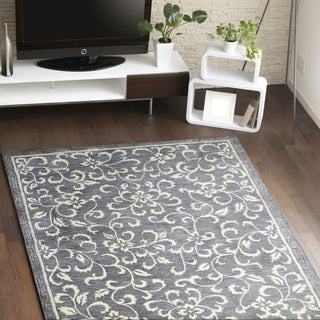 Bashian Greenwich R129-HG325 Grey Area Rug Room Scene Feature