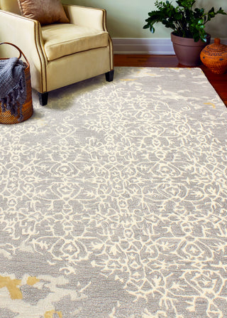 Bashian Greenwich R129-HG340 Grey Area Rug Room Scene Feature