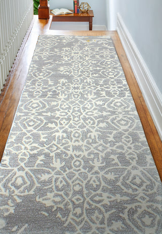 Bashian Greenwich R129-HG340 Grey Area Rug Runner Room Scene