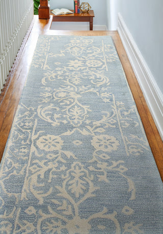 Bashian Greenwich R129-HG314 Light Blue Area Rug Runner Room Scene