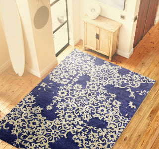 Bashian Greenwich R129-HG315 Navy Area Rug Room Scene Feature