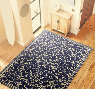 Bashian Greenwich R129-HG325 Navy Area Rug Room Scene Feature