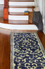 Bashian Greenwich R129-HG325 Navy Area Rug Runner Room Scene