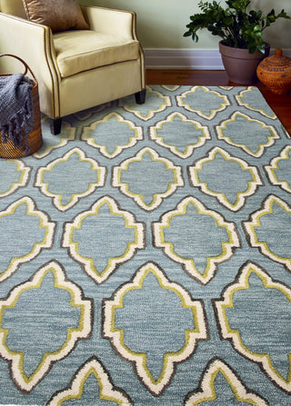 Bashian Verona R130-LC134 Aqua Area Rug Room Scene Feature