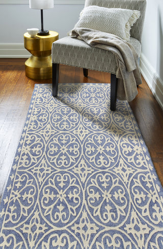 Bashian Verona R130-LC157 Denim Area Rug Runner Room Scene Feature