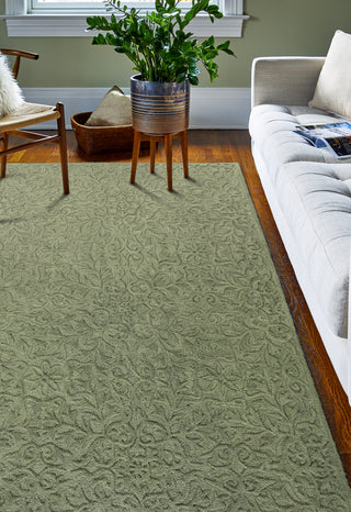 Bashian Verona R130-LC140 Green Area Rug Room Scene Feature