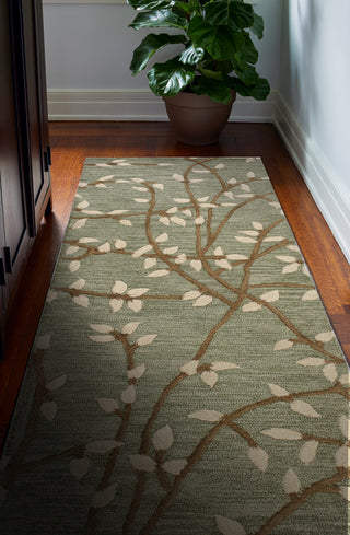 Bashian Verona R130-LC107 Light Green Area Rug Runner Room Scene Feature