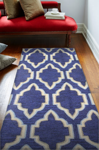 Bashian Verona R130-LC134 Navy Area Rug Runner Room Scene