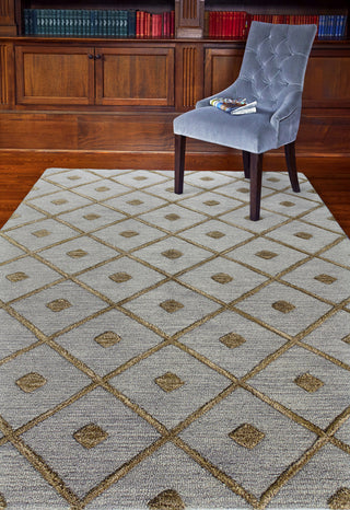 Bashian Verona R130-LC137 Slate Area Rug Room Scene Feature