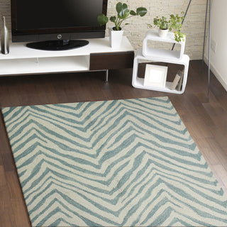 Bashian Valencia R131-BAL148 Ivory/Aqua Area Rug Room Scene Feature