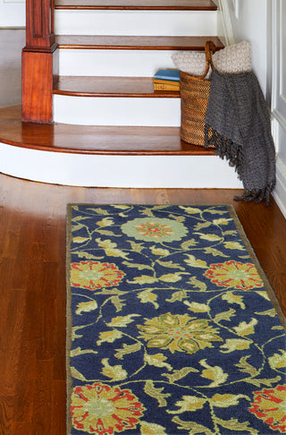 Bashian Valencia R131-BAL138 Navy Area Rug Runner Room Scene