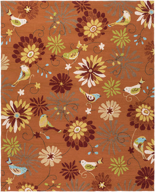 Surya Rain RAI-1104 Burnt Orange Hand Hooked Area Rug 8' X 10'