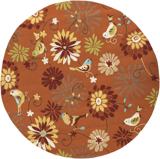 Surya Rain RAI-1104 Burnt Orange Area Rug 8' Round