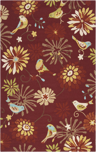 Surya Rain RAI-1106 Burgundy Area Rug 5' x 8'