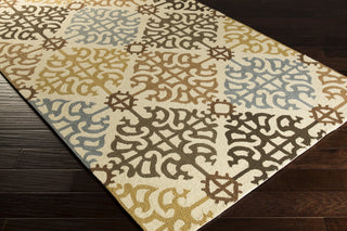 Surya Rain RAI-1151 Gold Hand Hooked Area Rug 5x8 Corner