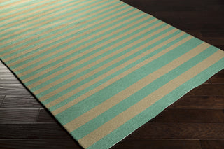 Surya Rain RAI-1154 Teal Hand Hooked Area Rug 5x8 Corner