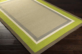 Surya Rain RAI-1165 Olive Hand Hooked Area Rug 5x8 Corner
