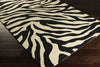 Surya Rain RAI-1173 Black Hand Hooked Area Rug 5x8 Corner