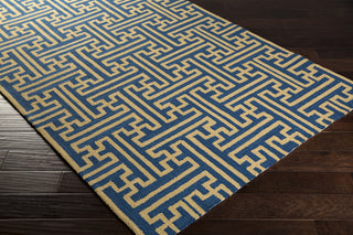 Surya Rain RAI-1187 Teal Hand Hooked Area Rug 5x8 Corner