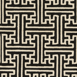 Surya Rain RAI-1188 Black Hand Hooked Area Rug Sample Swatch