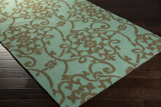 Surya Rain RAI-1196 Sea Foam Hand Hooked Area Rug 5x8 Corner