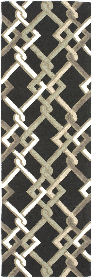 Surya Rain RAI-1214 Black Area Rug 2'6'' x 8' Runner