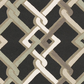 Surya Rain RAI-1214 Black Hand Hooked Area Rug Sample Swatch