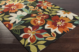 Surya Rain RAI-1219 Cherry Hand Hooked Area Rug 5x8 Corner