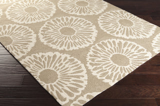 Surya Rain RAI-1229 Light Gray Hand Hooked Area Rug 5x8 Corner