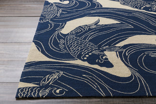 Surya Rain RAI-1238 Dark Blue Hand Hooked Area Rug 